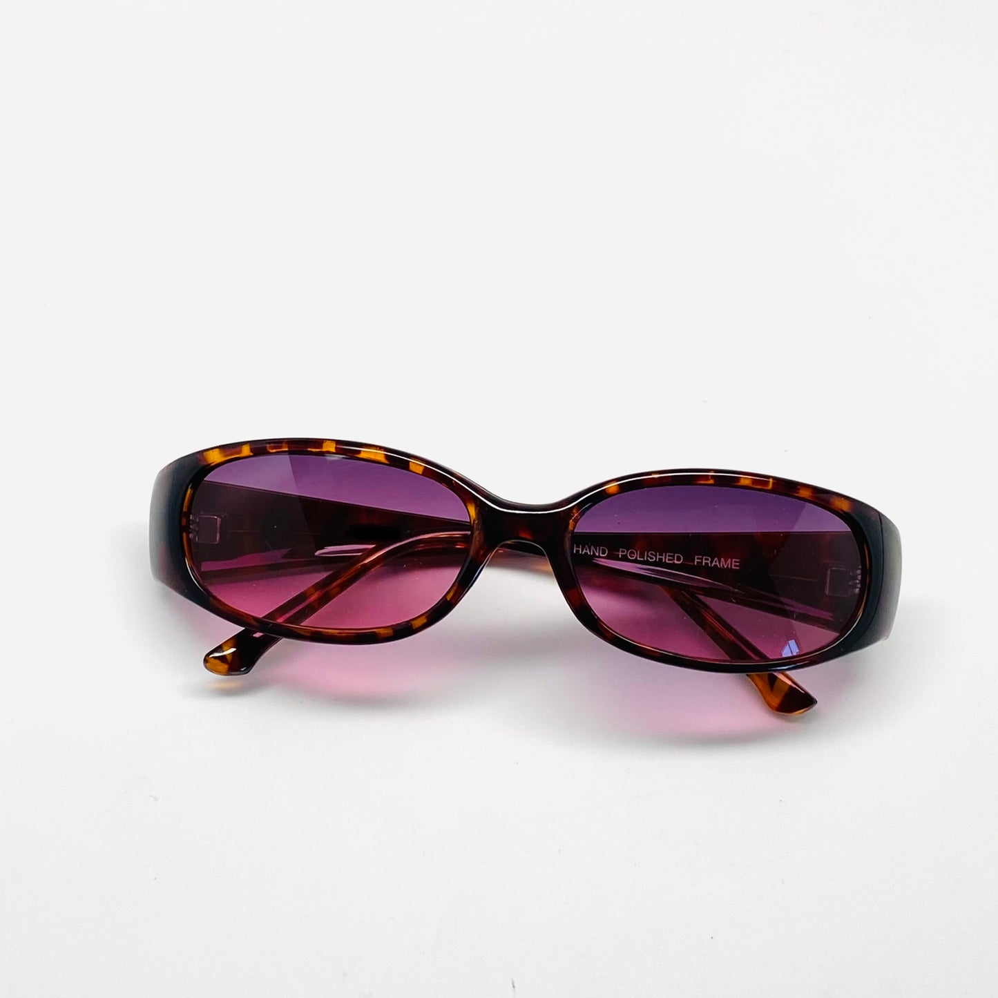 Vintage Small Size Alexine Oval Frame Sunglasses - Tortoise Purple