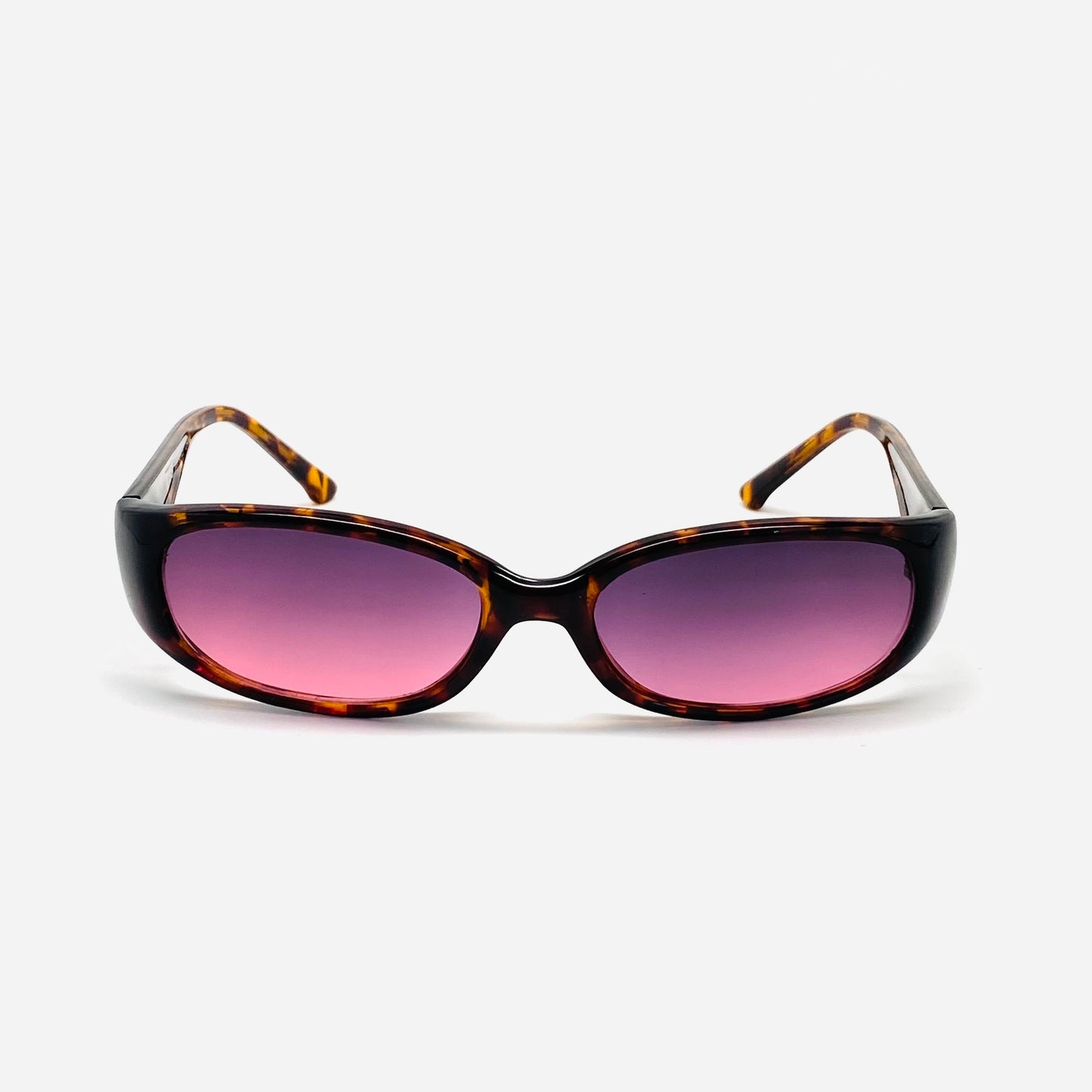 Vintage Small Size Alexine Oval Frame Sunglasses - Tortoise Purple