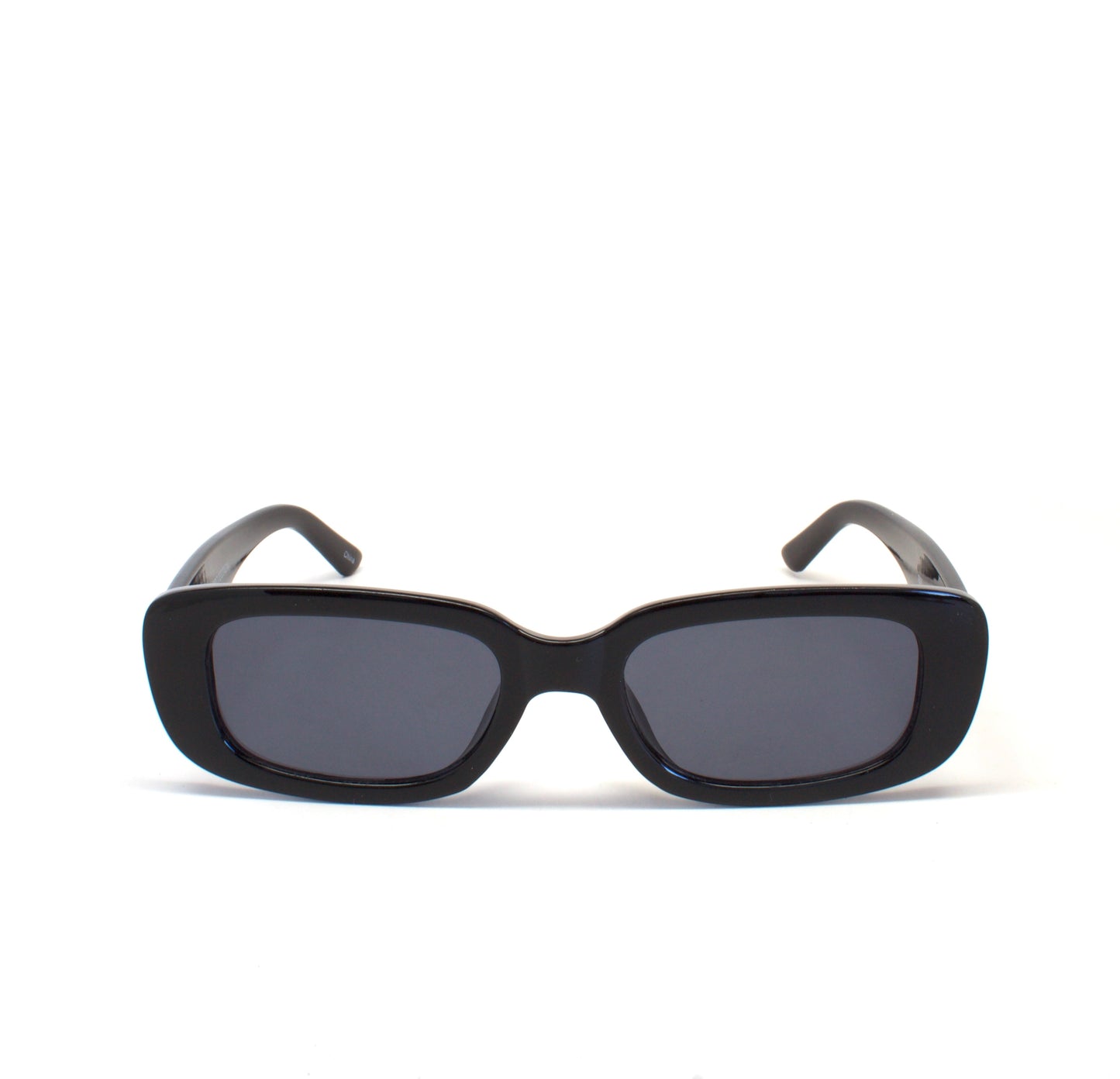 Retro Modern Deana Rectangle Frame Sunglasses - Black