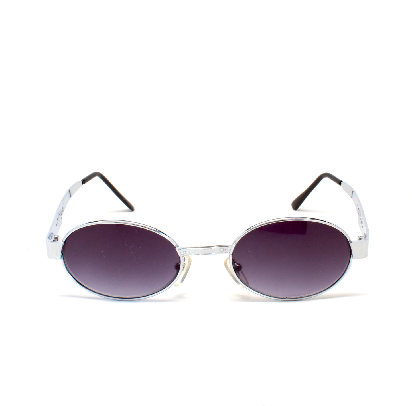Deadstock Vintage Standard Size Santa Fe Oval Sunglasses -Silver