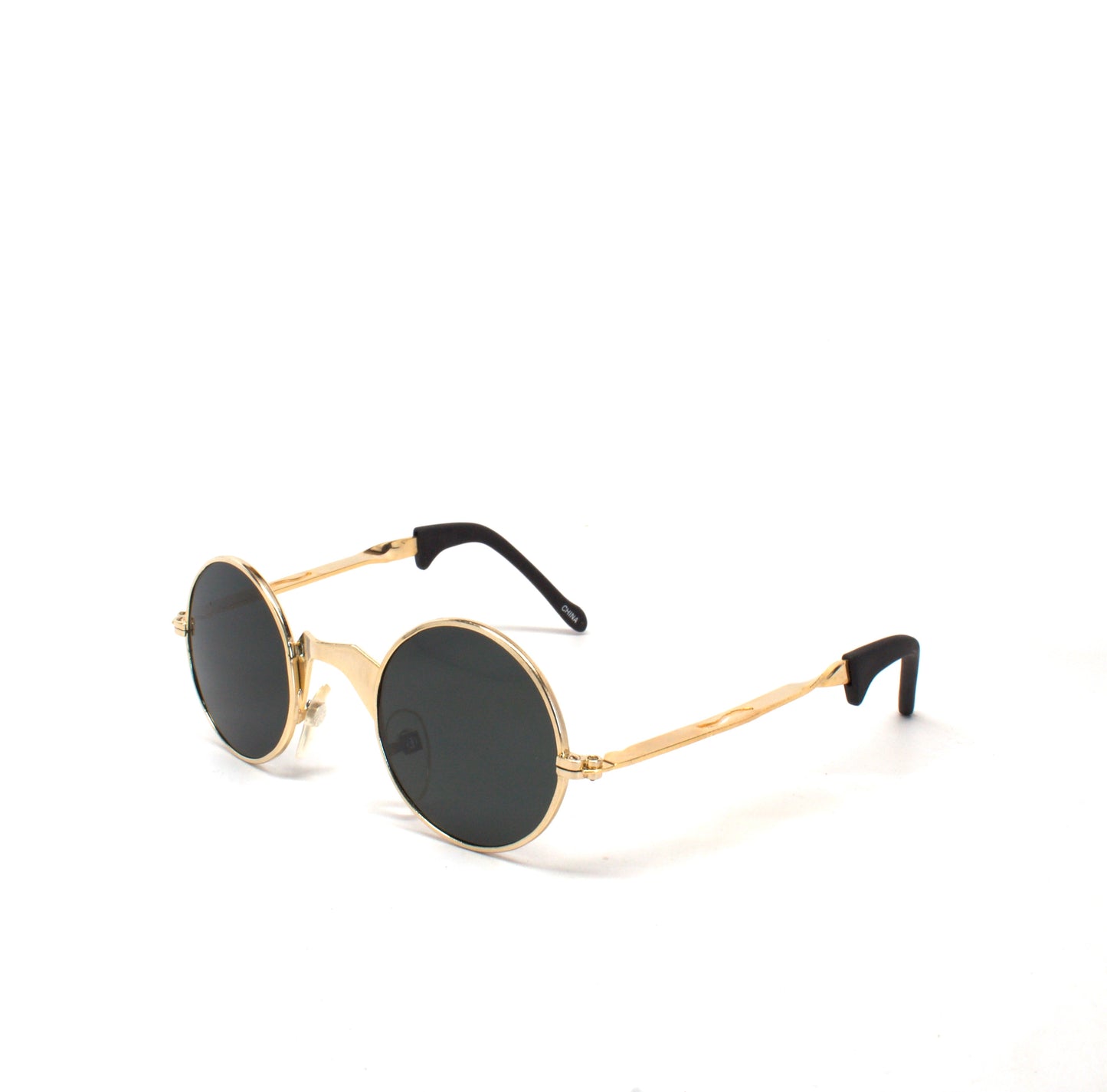Vintage Small Size 1997 Deadstock Grunge Small Circle Frame Sunglasses - Gold