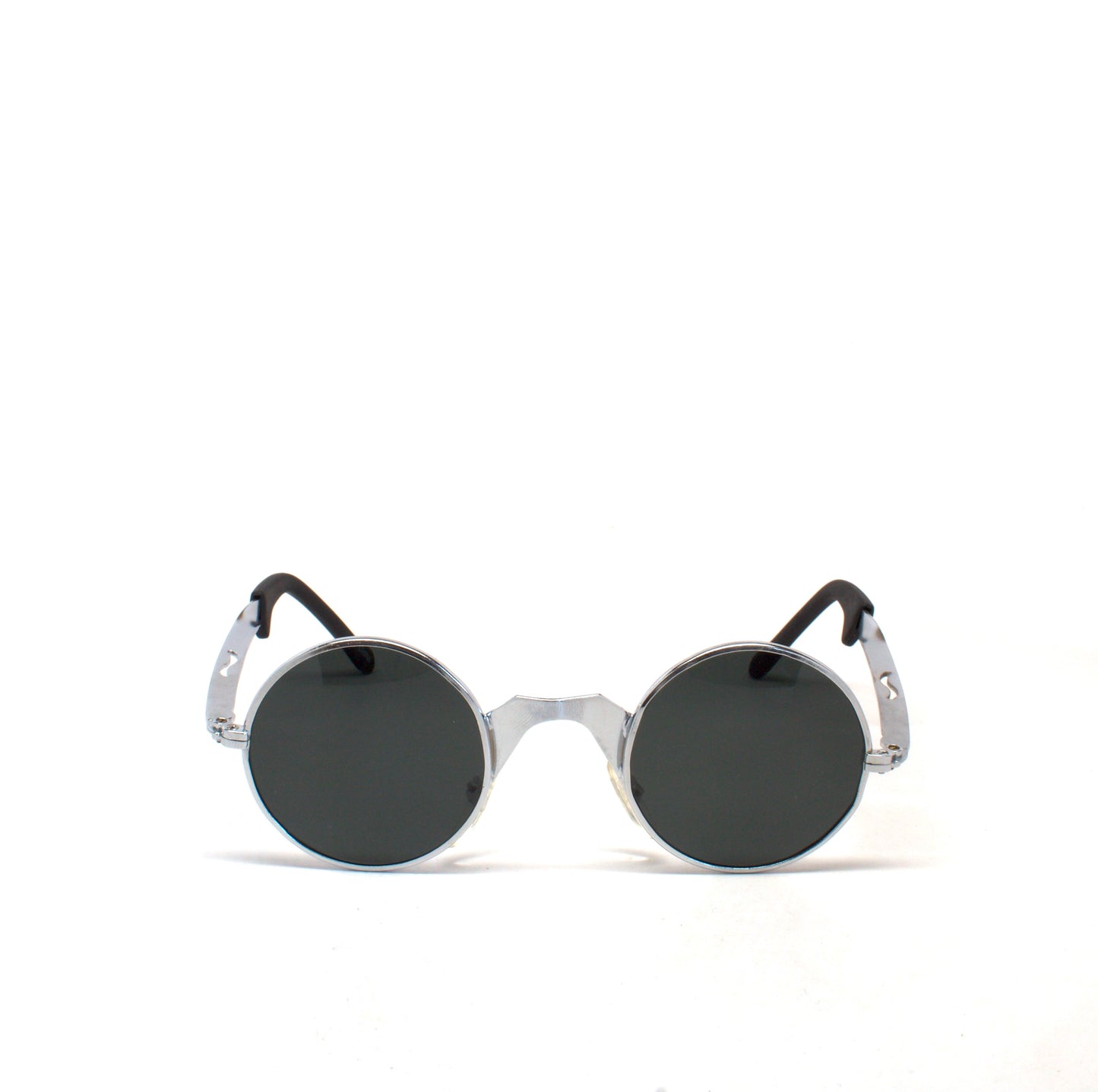 Vintage Small Size 1997 Deadstock Grunge Small Circle Frame Sunglasses - Silver