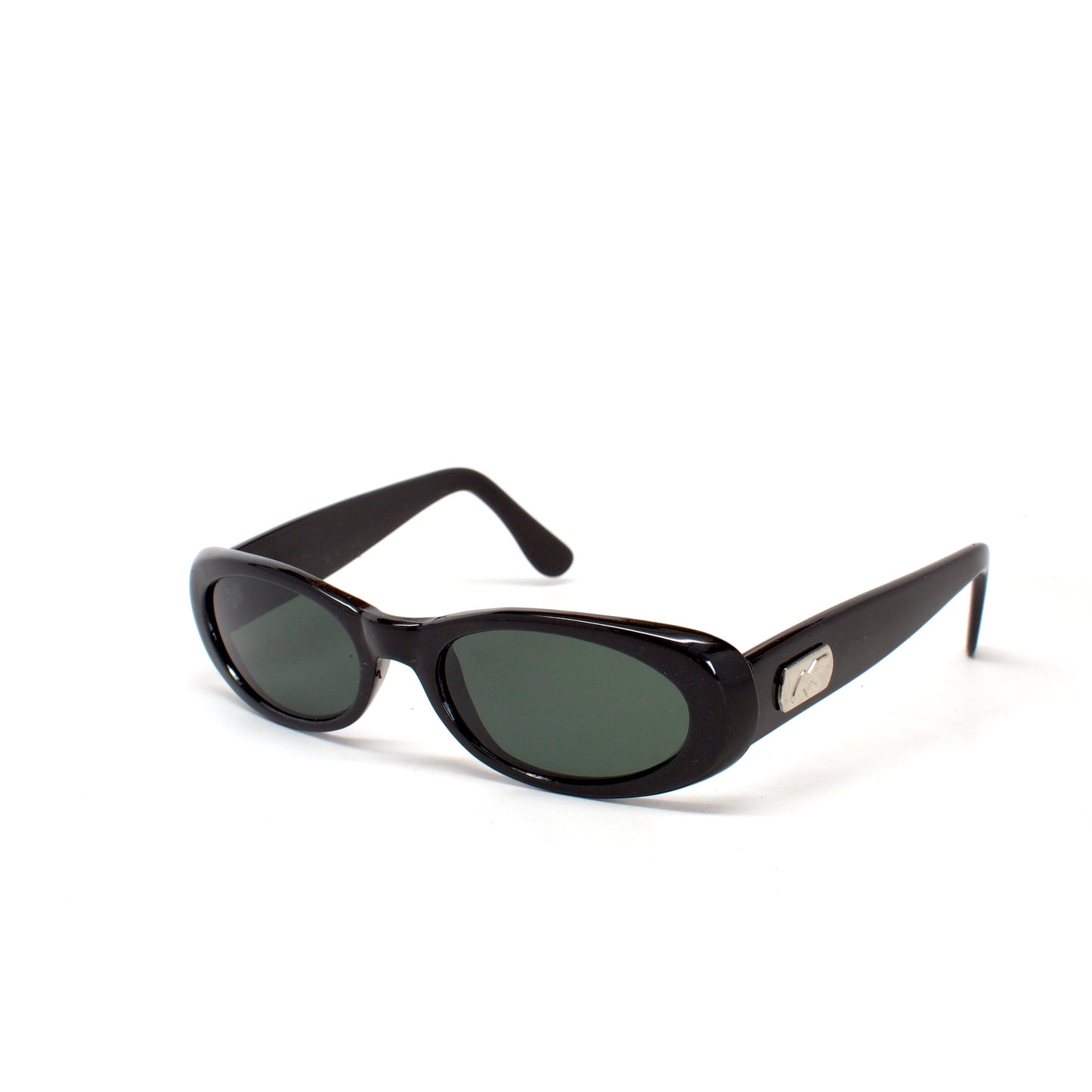 Vintage Standard Size 90s Mod Original Laine Oval Sunglasses - Black