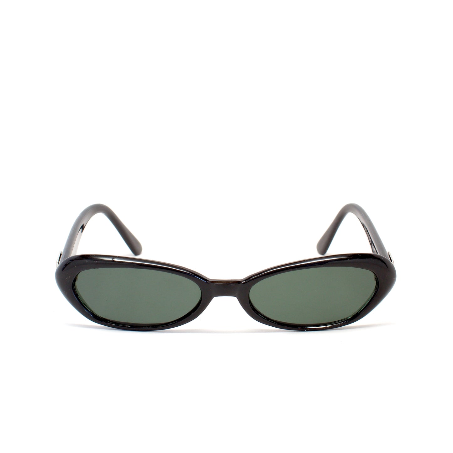 Vintage Small Sized Thin Narrow Shape Redondo Sunglasses - Black
