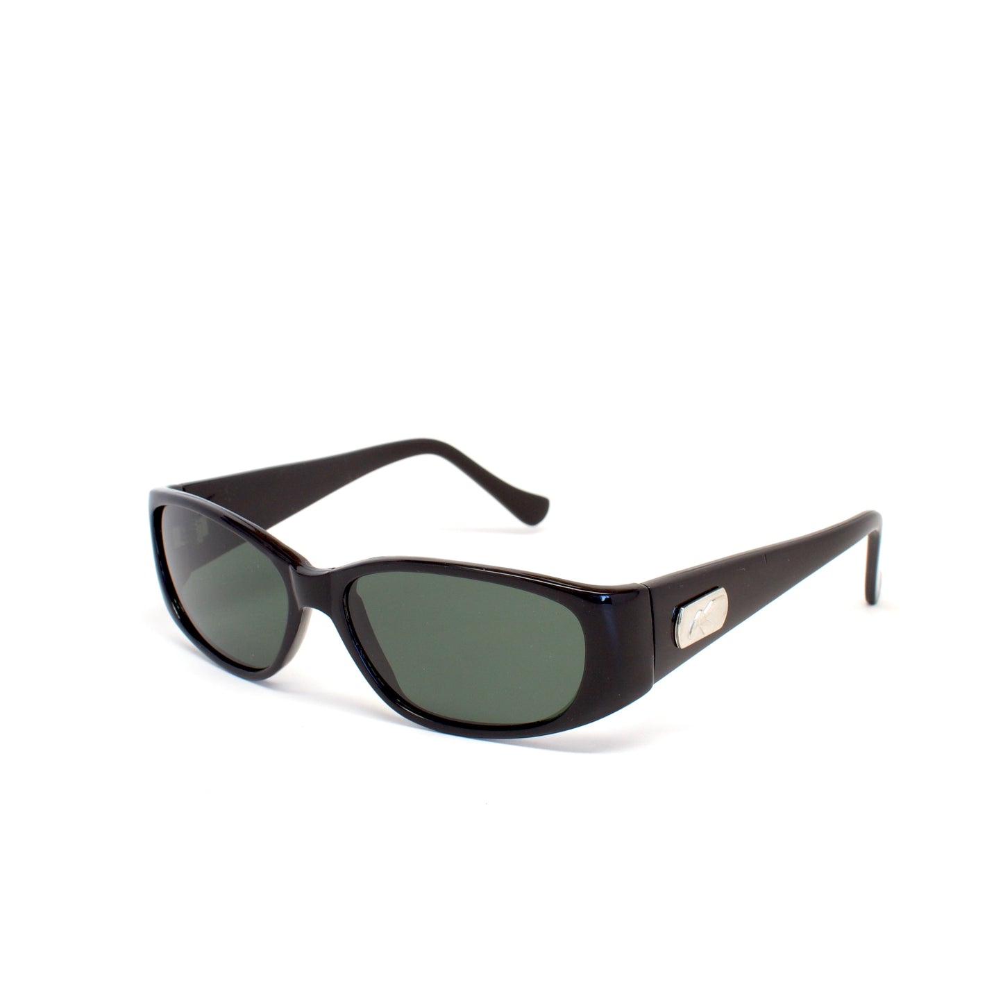 Vintage Standard Size 90s Mod Geometric Rectangle Sunglasses - Black
