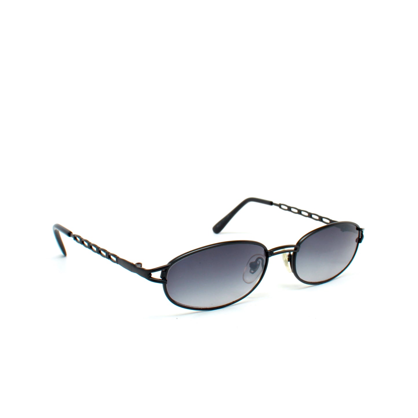 Vintage MINI Small Size 1997 Neo Matrix Style Wire Frame Sunglasses - Black