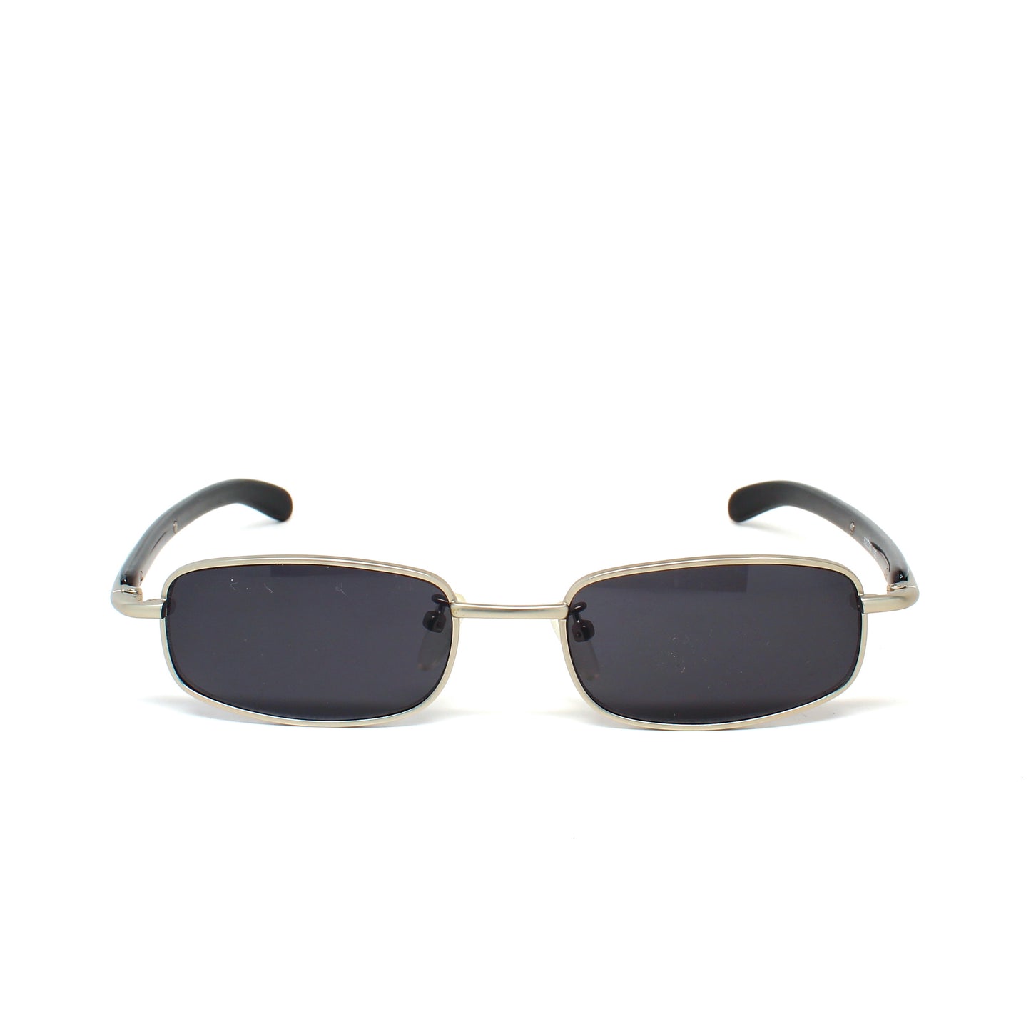 Vintage Small Size 1996 Wraparound Rectangle Roxbury Sunglasses - Silver