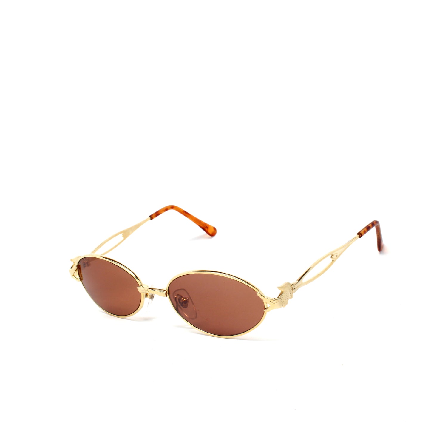 Vintage Standard Size 90s Verona Nightvision Oval Sunglasses - Gold
