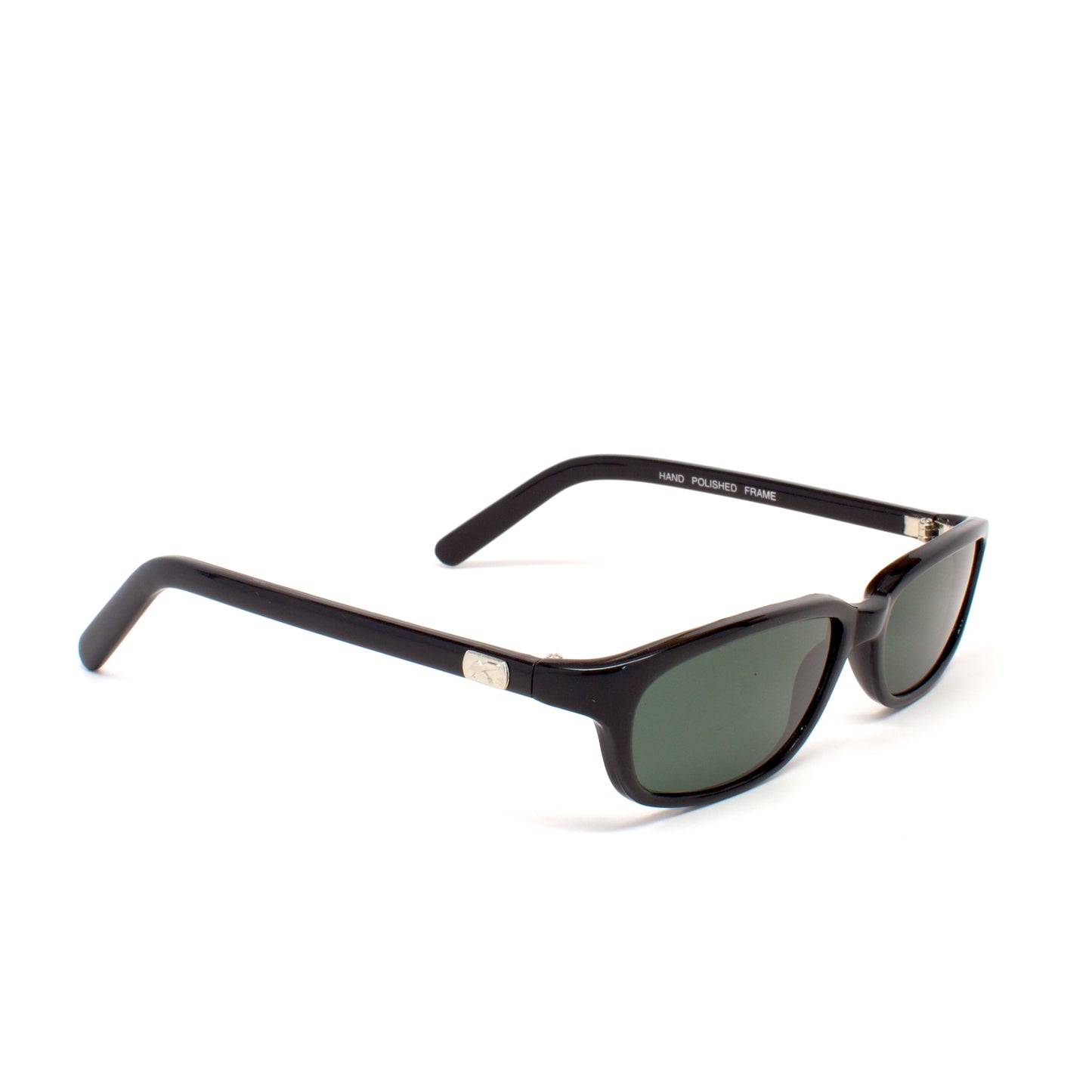 Vintage Small Size Narrow Frame Slim Rectangle Sunglasses - Black