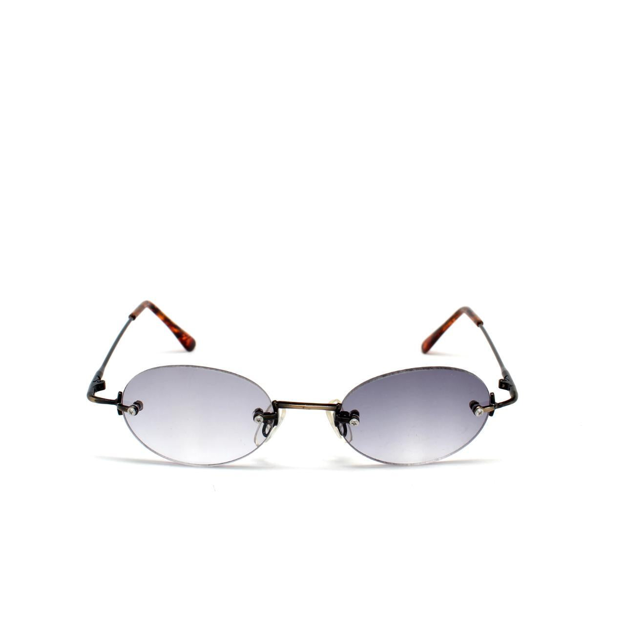 Vintage Small Size 1998 Rimless Oval Sunglasses - Bronze