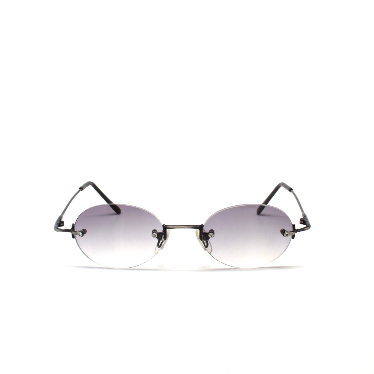 Vintage Small Size 1998 Rimless Oval Sunglasses - Black