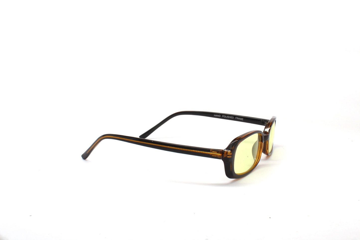Vintage Small Size Y2k Neo Deadstock Rectangle Sunglasses - Yellow