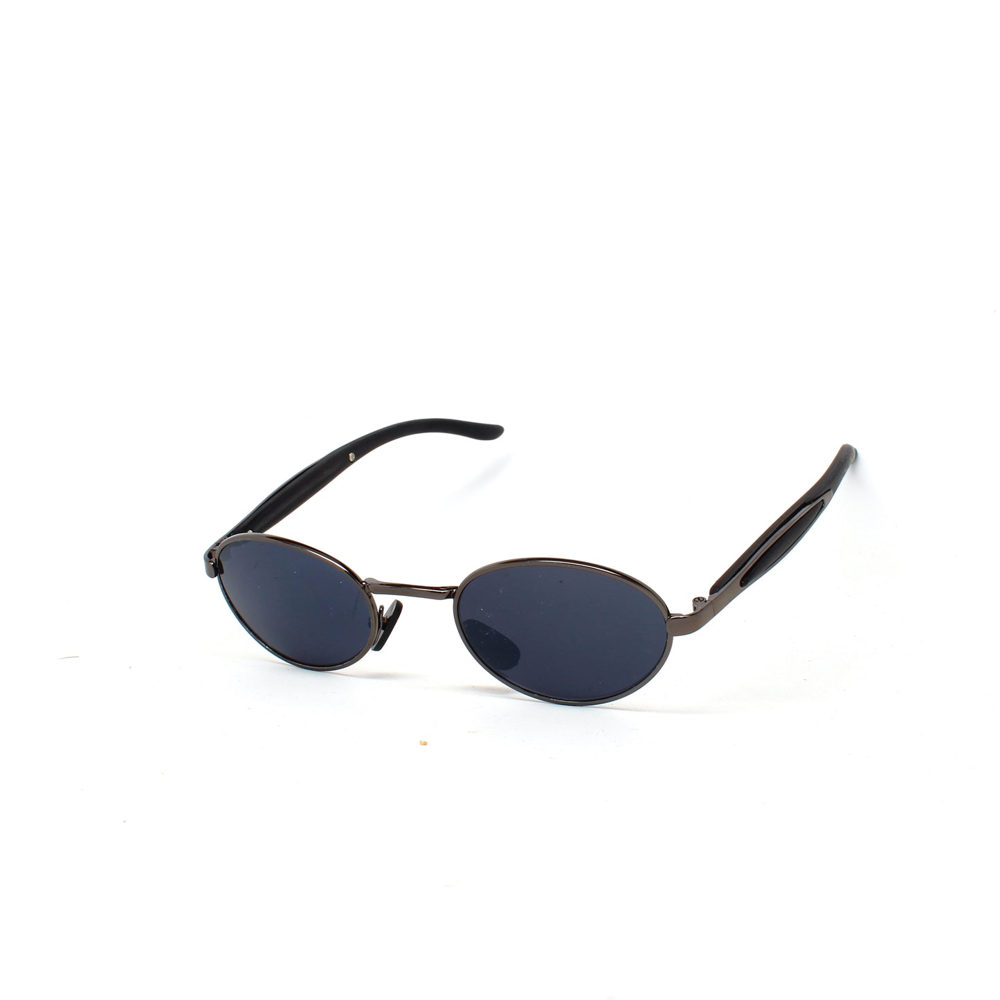 Small Size Mini 90s Deadstock Wraparound Santa Fe Oval Sunglasses - Dark